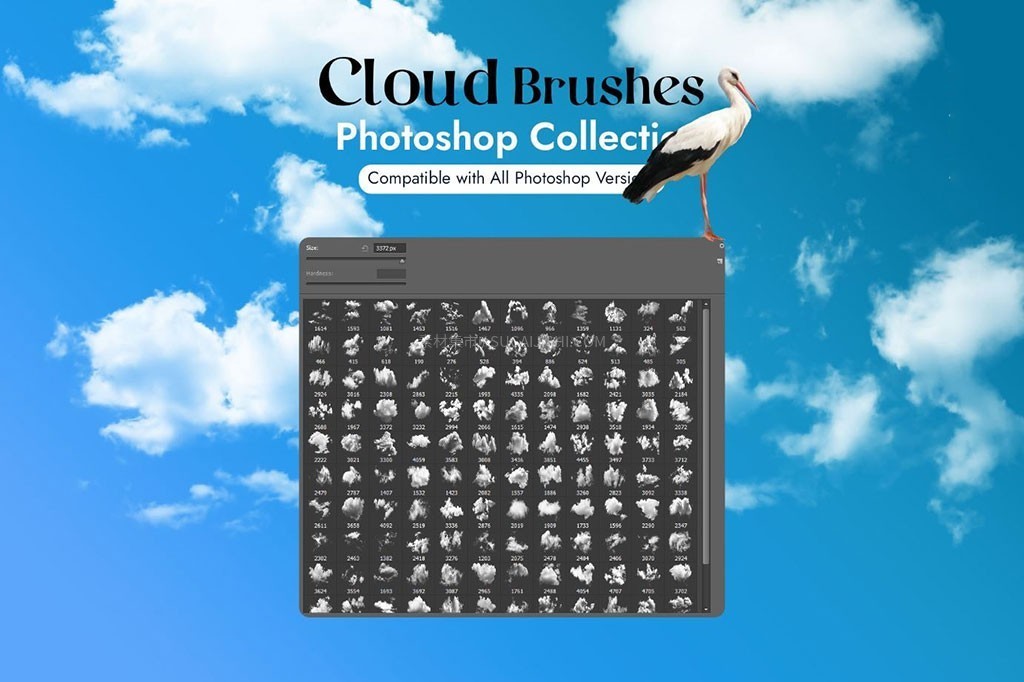 135+Photoshop高清真实云朵图章笔刷